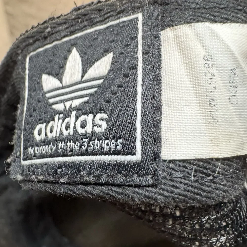 Adidas Hat White Patch Adjustable Mesh Trucker Snapback‎ Black Ball Cap